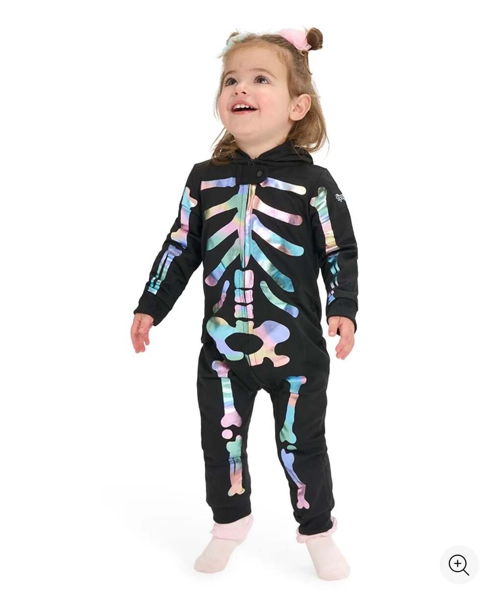 Tipsy Elves Baby Toddler Iridescent Skeleton Costume Jumpsuit Size 2T NEW FASTSH